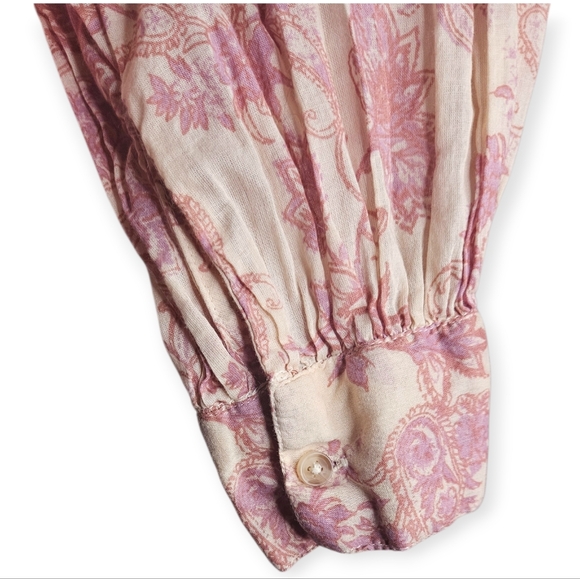 Free People Oversized Rose Bud Blouse, Size Small, GUC (Flaw) - Picture 7 of 11